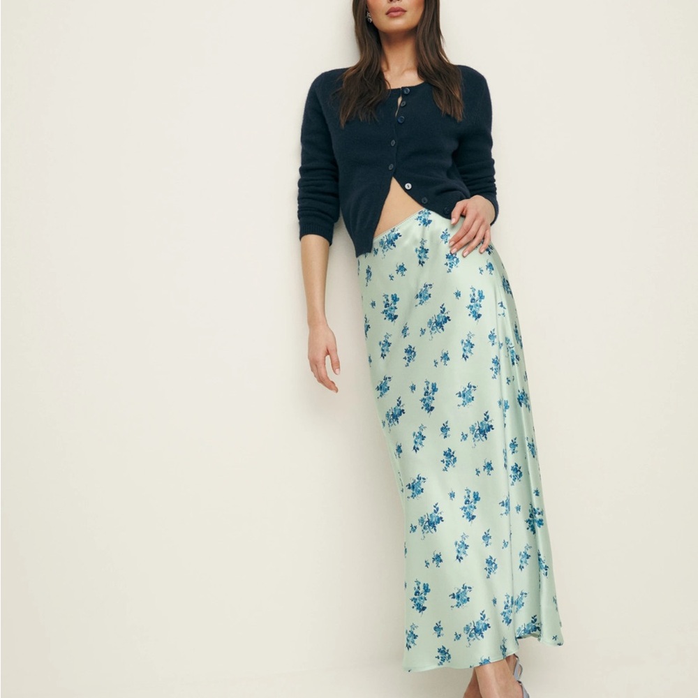 Reformation Leyla Silk Midi Skirt
